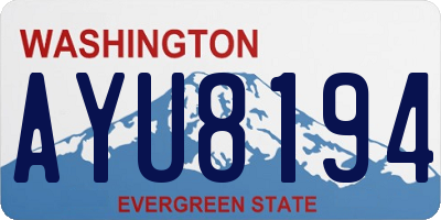 WA license plate AYU8194
