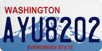 WA license plate AYU8202