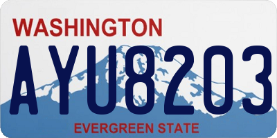 WA license plate AYU8203
