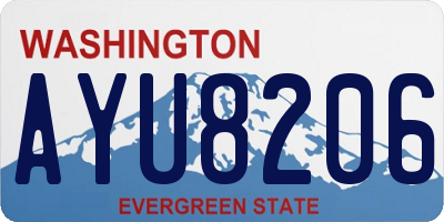 WA license plate AYU8206