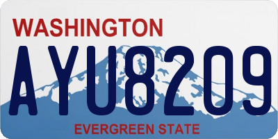 WA license plate AYU8209