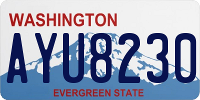 WA license plate AYU8230