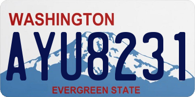 WA license plate AYU8231