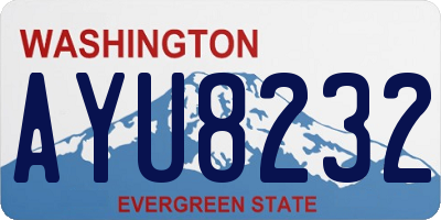 WA license plate AYU8232