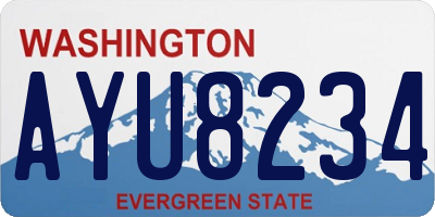 WA license plate AYU8234