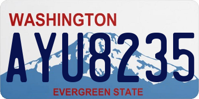WA license plate AYU8235