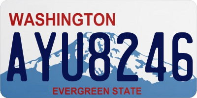 WA license plate AYU8246