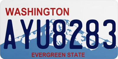 WA license plate AYU8283