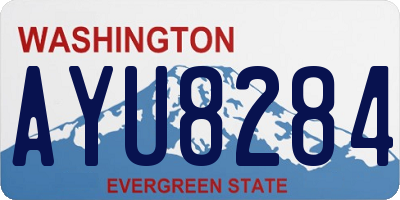 WA license plate AYU8284