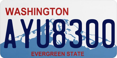 WA license plate AYU8300