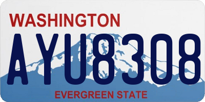 WA license plate AYU8308