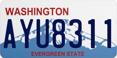 WA license plate AYU8311