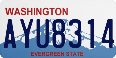 WA license plate AYU8314