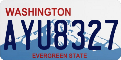 WA license plate AYU8327