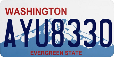 WA license plate AYU8330