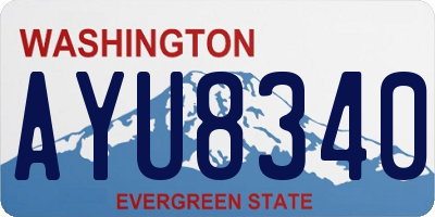 WA license plate AYU8340