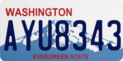 WA license plate AYU8343