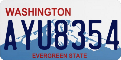 WA license plate AYU8354