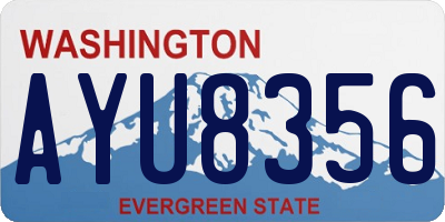WA license plate AYU8356