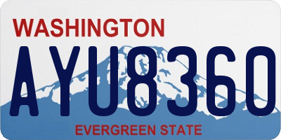 WA license plate AYU8360