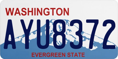 WA license plate AYU8372