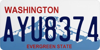 WA license plate AYU8374