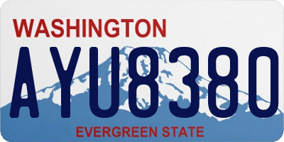 WA license plate AYU8380