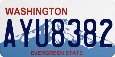 WA license plate AYU8382