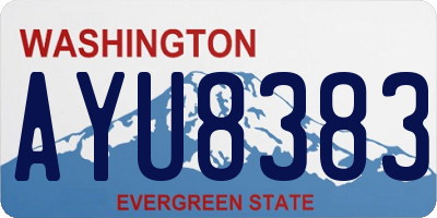 WA license plate AYU8383