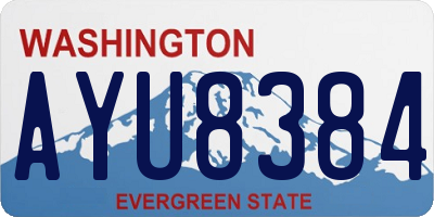 WA license plate AYU8384