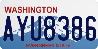 WA license plate AYU8386
