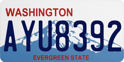 WA license plate AYU8392
