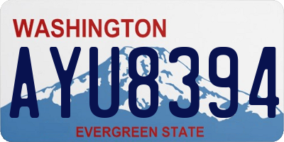 WA license plate AYU8394