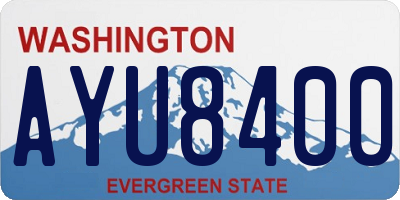 WA license plate AYU8400