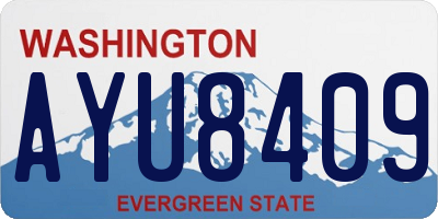 WA license plate AYU8409