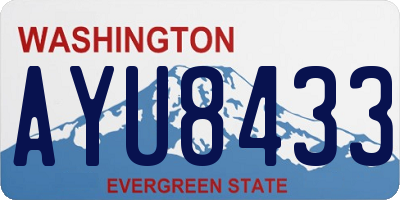 WA license plate AYU8433