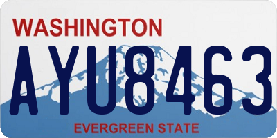 WA license plate AYU8463