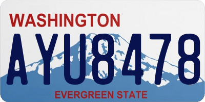 WA license plate AYU8478