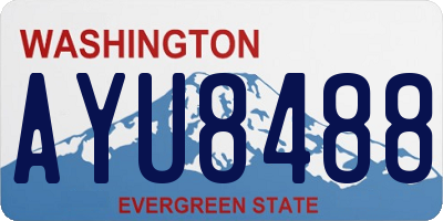 WA license plate AYU8488