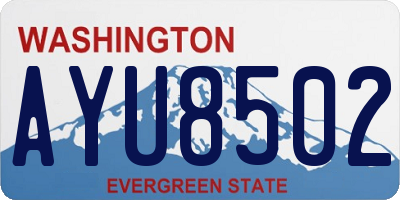WA license plate AYU8502
