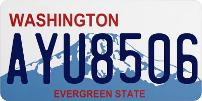 WA license plate AYU8506
