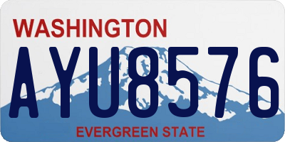WA license plate AYU8576