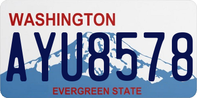WA license plate AYU8578
