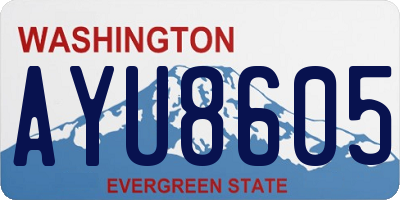 WA license plate AYU8605