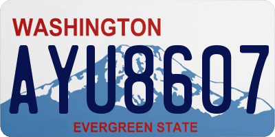 WA license plate AYU8607