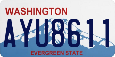 WA license plate AYU8611