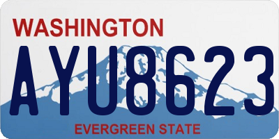 WA license plate AYU8623