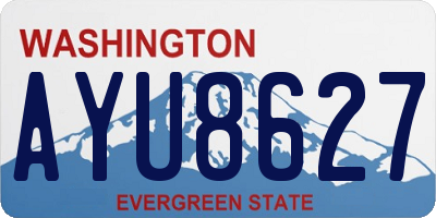 WA license plate AYU8627