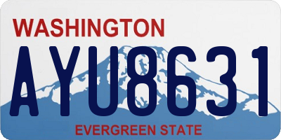 WA license plate AYU8631