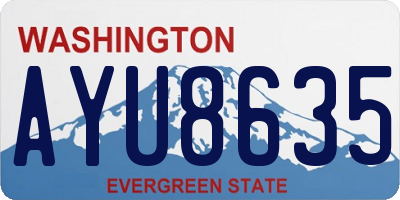 WA license plate AYU8635